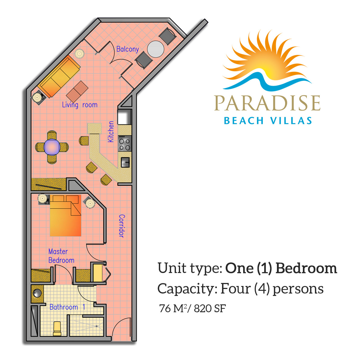 One Bedroom Suite Paradise Beach Villas